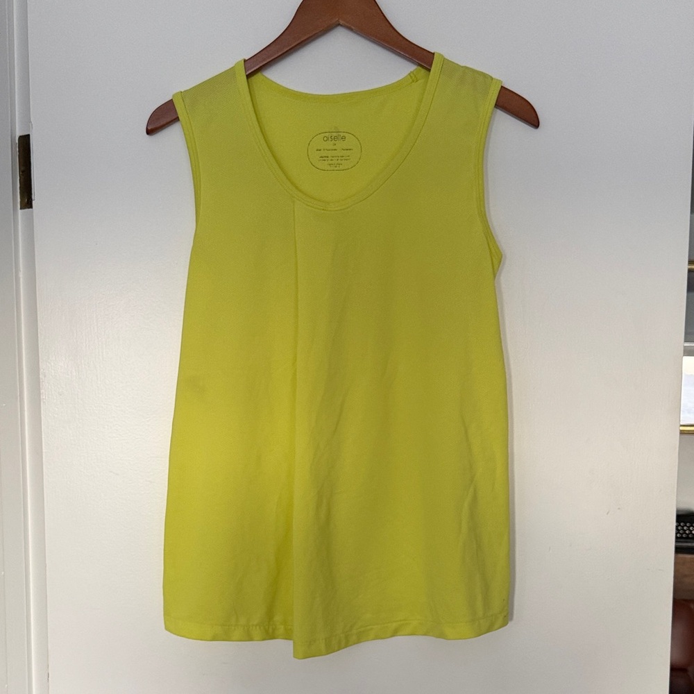Oiselle Vibrant Yellow Tank Top size 4 with Unique Puckered Stitch!